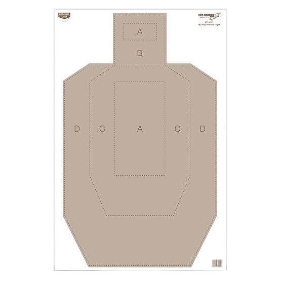 Birchwood Casey Eze-Scorer 23" x 35" BC IPSC Practice Target with ABCD values